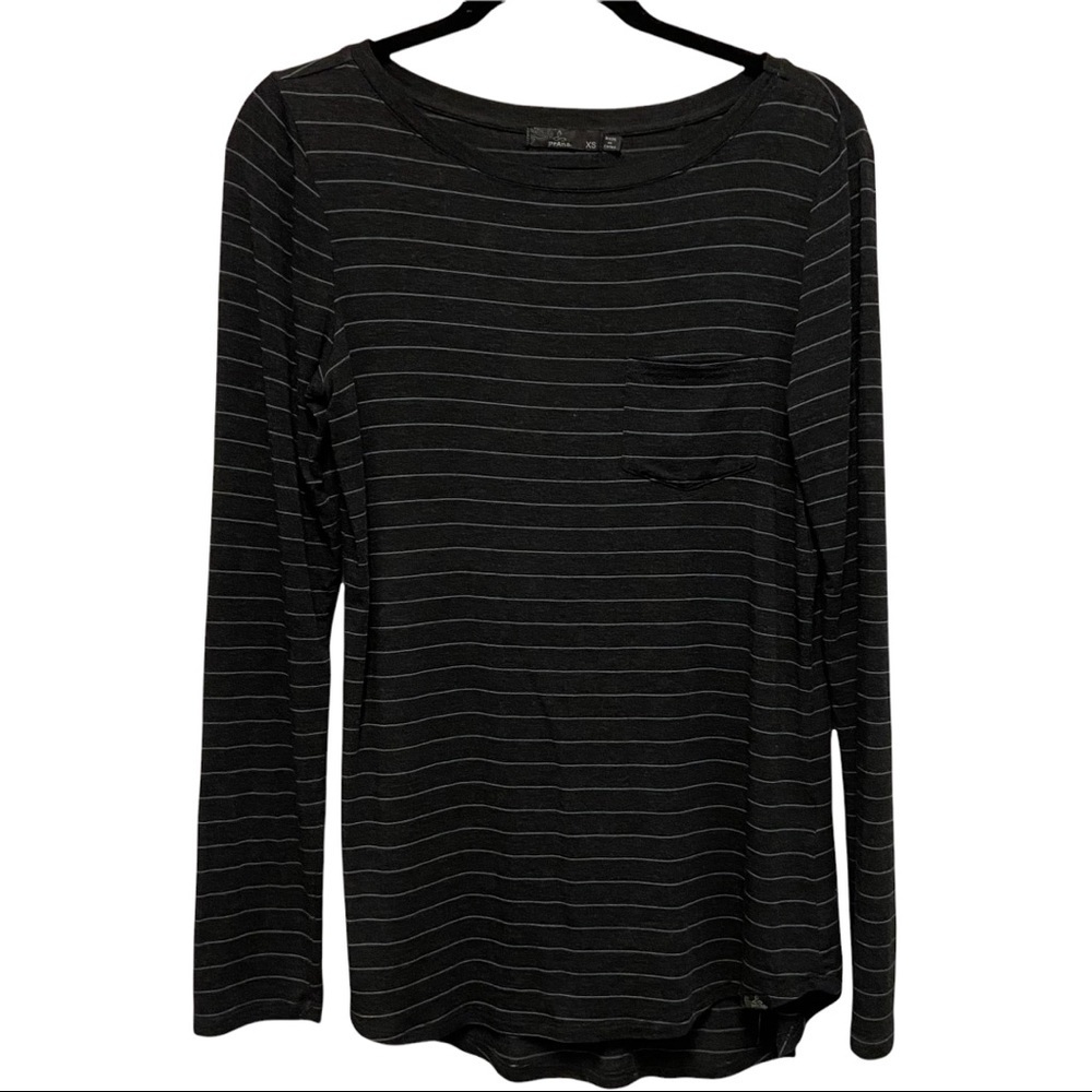 Prana Blue Gray Striped Long Sleeve Lightweight Top Casual Activewear Shirt 4543